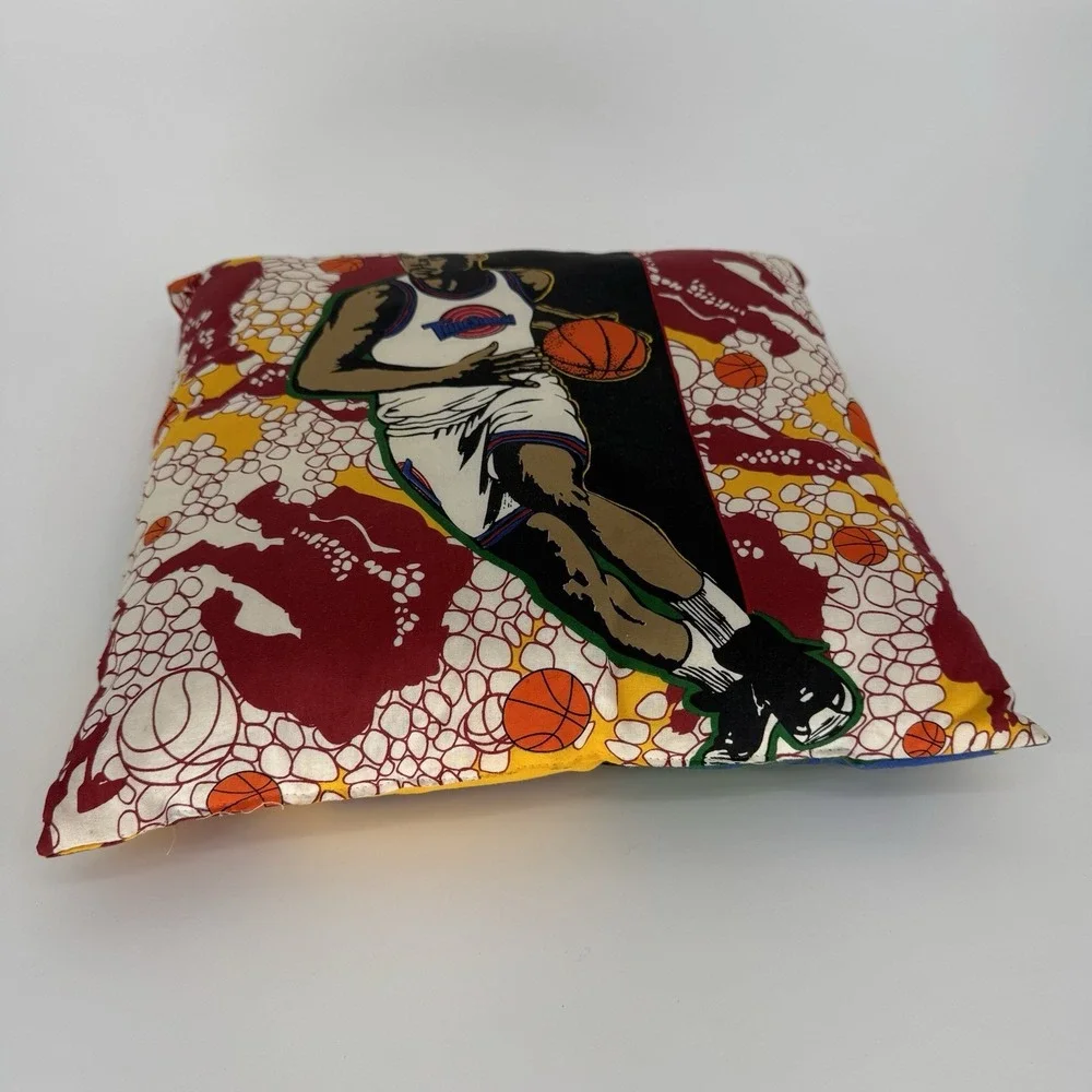 Space Jam Michael Jordan Vintage 1996 Decorative Square Throw Pillow Made in USA